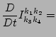 $\displaystyle \frac{D}{D t} I^{k_1 k_2}_{k_3 k_4} =$