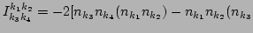 $\displaystyle I^{k_1 k_2}_{k_3 k_4} = 
 - 2 [ n_{k_3} n_{k_4}(n_{k_1} n_{k_2}) 
 - n_{k_1} n_{k_2}(n_{k_3}$