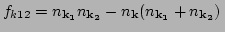 $ f_{k12} = n_{{\bf k_1}}n_{{\bf k_2}} - n_{{\bf k}}(n_{{\bf
k_1}}+n_{{\bf k_2}}) \,$