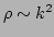 $ \rho \sim k^2 $