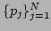 $ \{p_j\}_{j=1}^{N} $