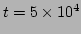$t = 5\times 10^4$