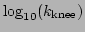 $\log_{10}(k_{\mathrm{knee}})$