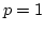 $p=1$