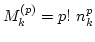 $ M_k^{(p)}=p! n_{k}^p$
