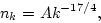 \begin{displaymath}n_k = A k^{-17/4}
,\end{displaymath}
