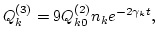 $\displaystyle Q^{(3)}_k = 9
Q^{(2)}_{k0} n_k e^{-2 \gamma_k t},$