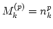 $M^{(p)}_k = n^p_k$