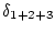$\delta_{1+2+3}$