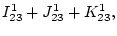 $\displaystyle I^1_{23}+J^1_{23}+K^1_{23},$