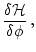 $\displaystyle \frac{\delta {\cal H}}{\delta \phi} \, ,$