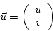 \begin{displaymath}\vec{u} = \left( \begin{array}{r}
u \\
v
\end{array} \right) \, \end{displaymath}