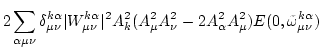 $\displaystyle 2\sum\limits_{\alpha \mu\nu}
\delta^{k\alpha}_{\mu\nu}
\vert W^{k...
...
( A_\mu^2 A_\nu^2 - 2 A_\alpha^2 A_\mu^2)
E(0,\tilde\omega^{k\alpha}_{\mu\nu})$