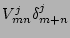 $V_{mn}^j \delta_{m+n}^j$