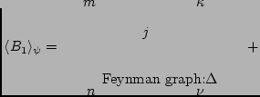 $\displaystyle \langle B_1\rangle_{\psi} = \hspace{1cm}
\parbox{35mm} {
\begin{f...
...\fmfdot{i1}
\fmfdot{i2}
\fmfdot{o1}
\fmfdot{o2}
\end{fmfgraph*}\end{fmffile}}
+$