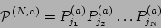 \begin{displaymath}
{\cal P}^{(N,a)} =
P^{(a)}_{j_1} P^{(a)}_{j_2} \dots P^{(a)}_{j_N} \;
\end{displaymath}