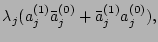 $\displaystyle \lambda_j(a_j^{(1)}\bar a_j^{(0)}+ \bar a_j^{(1)}
a_j^{(0)}),$