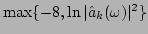 $ \max\{-8,\ln{\vert\hat{a}_k(\omega )\vert^2}\}$
