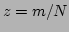 $ z={m}/{N}$