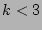 $k<3$