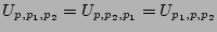 $U_{\bldp,\bldp_1,\bldp_2} = U_{\bldp,\bldp_2,\bldp_1} =
U_{\bldp_1,\bldp,\bldp_2}$