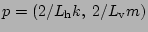 $\bldp = (2\upi/ L_{\mathrm{h}} \bldk, \: 2\upi/ L_{\mathrm{v}} m)$