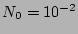 $N_0 = 10^{-2}$