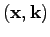 $ (\textbf{x},\textbf{k})$