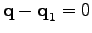 $ \textbf{q}-\textbf{q}_1=0$