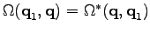 $ \Omega (\textbf{q}_1,\textbf{q})=\Omega ^*(\textbf{q},\textbf{q}_1)$