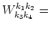 $\displaystyle W^{k_1 k_2}_{k_3 k_4} =$