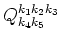 $\displaystyle Q^{k_1 k_2 k_3}_{k_4 k_5}$