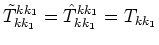 $\displaystyle \tilde T^{k k_1}_{k k_1} = \hat T^{k k_1}_{k k_1} = T_{k k_1}$
