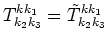 $\displaystyle T^{k k_1}_{k_2 k_3} = \tilde T^{k k_1}_{k_2 k_3}$