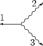 \begin{picture}(24,30)(0,10)
\put(0,12){\line(1,0){12}}
\multiput(13,12)(2,2){6}...
...{\vector(-1,0){1}}
\par
\put(0,14){1}
\put(18,22){2}
\put(17,0){3}
\end{picture}