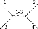 \begin{picture}(36,30)(0,10)
\multiput(13,12)(4,0){2}{\oval(2,1.6)[t]}
\multiput...
...4){1}
\put(31,24){2}
\put(30,0){4}
\put(18,16){\makebox(0,0){1-3}}
\end{picture}