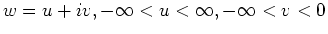 $w = u + iv, -\infty<u<\infty, -\infty<v<0$
