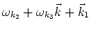 $\displaystyle \omega_{k_2} + \omega_{k_3} \cr
\vec k + \vec k_1$