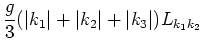 $\displaystyle {g\over 3}(\vert k_1\vert+\vert k_2\vert+\vert k_3\vert)\cr
L_{k_1 k_2}$