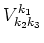 $\displaystyle V^{k_1}_{k_2 k_3}$