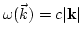 $\omega(\vec k ) = c \vert{\bf k} \vert$