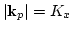 $ \vert{\bf k}_p\vert=K_x$