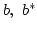 $b,\ b^*$