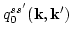 $q^{s
s'}_0 ({\bf k}, {\bf k}')$