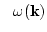 $\ \
\omega({\bf k})$