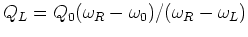$Q_L=Q_0 (\omega _R-\omega _0)/(\omega _R-\omega _L)$