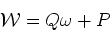 \begin{displaymath}{\cal W}=Q\omega +P
\end{displaymath}