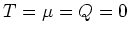 $T=\mu=Q=0$