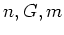 $n, G, m$
