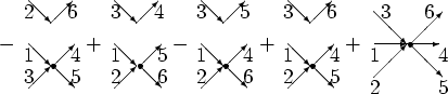 \begin{picture}(54,8)(13,28)
\put(19,4){\makebox(0,0){$-$}}
%1
\put(21,8){\vecto...
...
\put(59.3,3){\makebox(0,0){$4$}}
\put(59.3,0){\makebox(0,0){$5$}}
\end{picture}